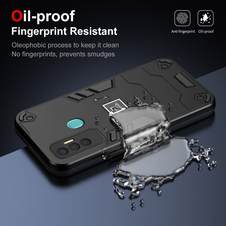 For Tecno Spark 7P 2 in 1 Shockproof Phone Case(Black) - Tecno Cases by PMC TechLife | Online Shopping South Africa | PMC TechLife | Buy Now Pay Later Mobicred
