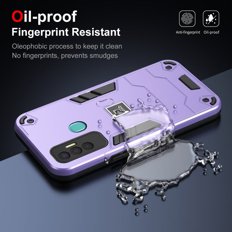 For Tecno Spark 7P 2 in 1 Shockproof Phone Case(Purple) - Tecno Cases by PMC TechLife | Online Shopping South Africa | PMC TechLife | Buy Now Pay Later Mobicred