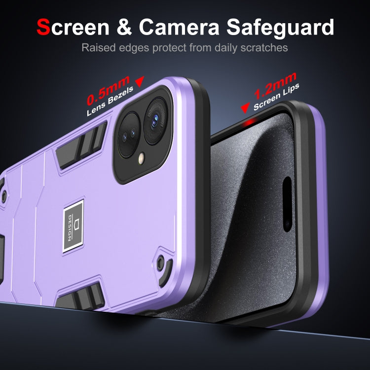 For Tecno Spark 9 Pro 2 in 1 Shockproof Phone Case(Purple) - Tecno Cases by PMC Jewellery | Online Shopping South Africa | PMC Jewellery | Buy Now Pay Later Mobicred