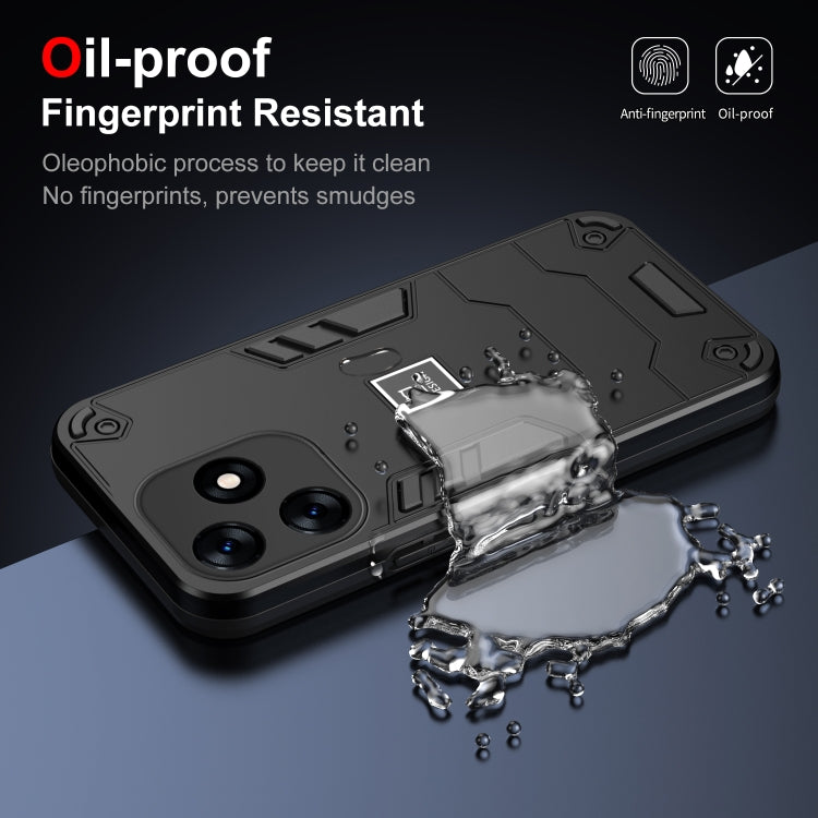 For Tecno Spark 10 2 in 1 Shockproof Phone Case(Black) - Tecno Cases by PMC TechLife | Online Shopping South Africa | PMC TechLife | Buy Now Pay Later Mobicred