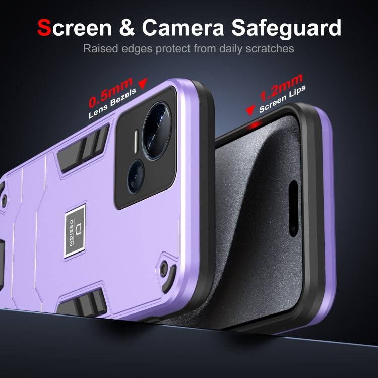 For Tecno Spark 10 5G 2 in 1 Shockproof Phone Case(Purple) - Tecno Cases by PMC Jewellery | Online Shopping South Africa | PMC Jewellery | Buy Now Pay Later Mobicred