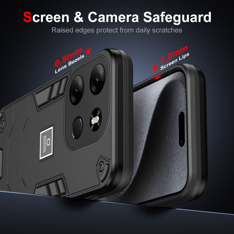 For Tecno Spark Go 2023 2 in 1 Shockproof Phone Case(Black) - Tecno Cases by PMC TechLife | Online Shopping South Africa | PMC TechLife | Buy Now Pay Later Mobicred