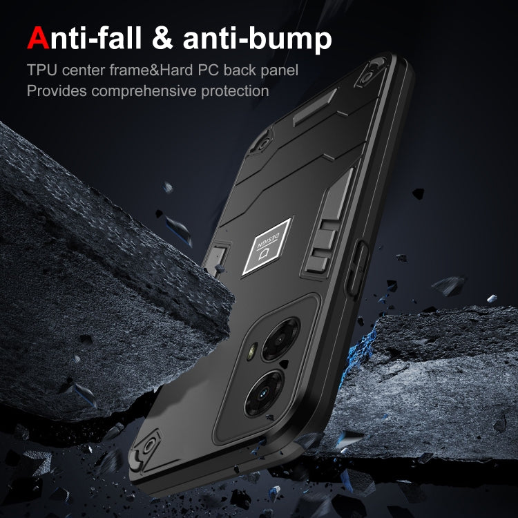 For Motorola Moto G 2024 5G Shockproof TPU Hybrid PC Phone Case(Black) - Motorola Cases by PMC Jewellery | Online Shopping South Africa | PMC Jewellery | Buy Now Pay Later Mobicred