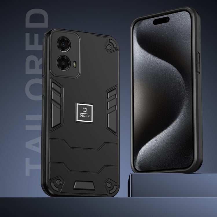 For Motorola Moto G 2024 5G Shockproof TPU Hybrid PC Phone Case(Black) - Motorola Cases by PMC Jewellery | Online Shopping South Africa | PMC Jewellery | Buy Now Pay Later Mobicred