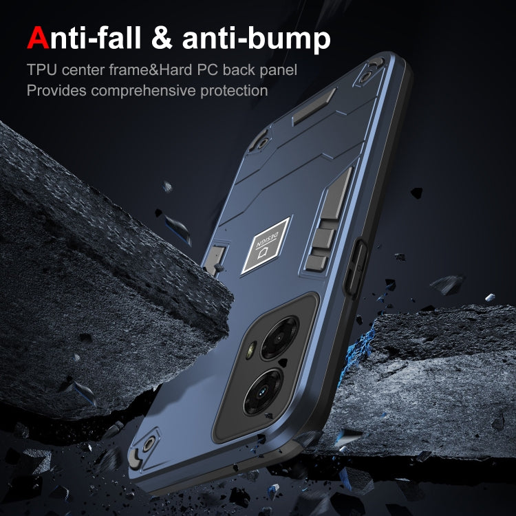 For Motorola Moto G 2024 5G Shockproof TPU Hybrid PC Phone Case(Blue) - Motorola Cases by PMC Jewellery | Online Shopping South Africa | PMC Jewellery | Buy Now Pay Later Mobicred