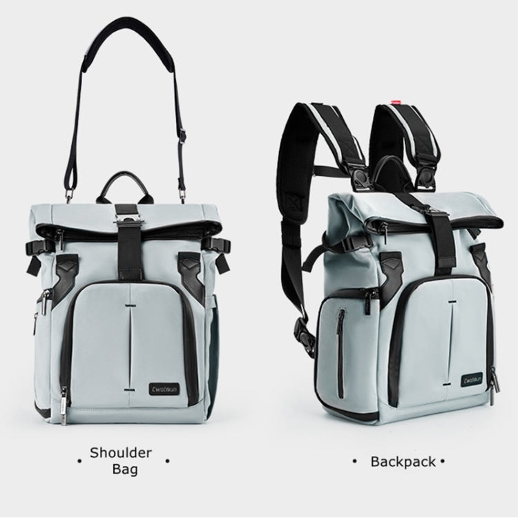 Cwatcun D95 Large Capacity Photography Backpack Shoulders Laptop Camera Bag, Size:30.5 x 18 x 38cm(Dark Black) - free shipping - PMC TechLife - Order now!