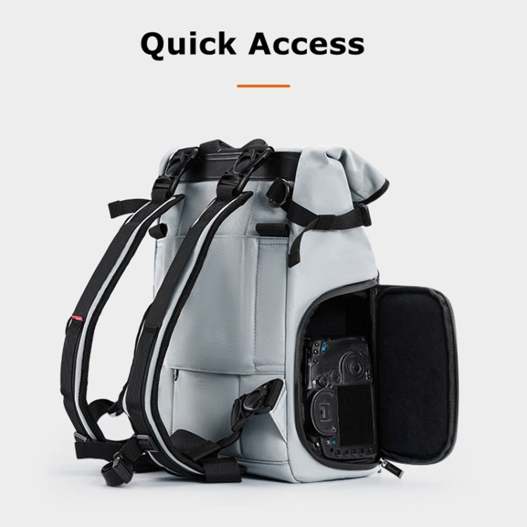 Cwatcun D95 Large Capacity Photography Backpack Shoulders Laptop Camera Bag, Size:27 x 37 x 16cm(Silver Grey) - free shipping - PMC TechLife - Order now!