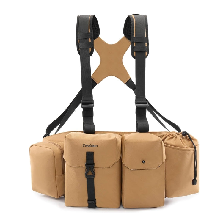 Cwatcun D104 Camera Waist Pack Vest Bag, Size:59.5 x 9.5 x 21cm(Earth) - free shipping - PMC TechLife - Order now!