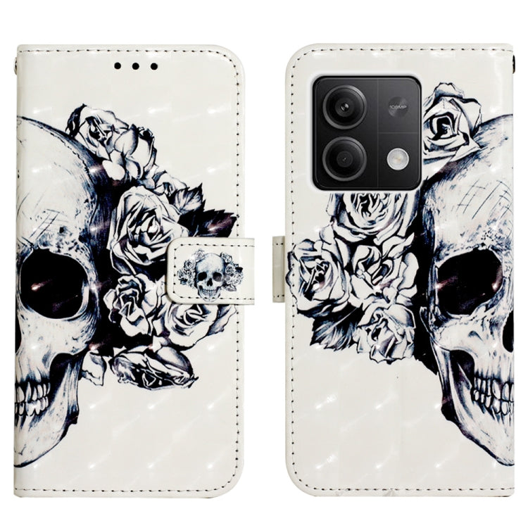 For Xiaomi Redmi Note 13 5G Global 3D Painting Horizontal Flip Leather Phone Case(Skull) - Note 13 Cases by PMC Jewellery | Online Shopping South Africa | PMC Jewellery | Buy Now Pay Later Mobicred