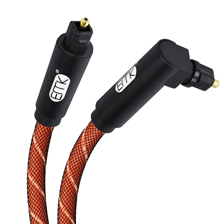 EMK 90 Degree Swivel Adjustable Right Angled 360 Degrees Rotatable Plug Nylon Woven Mesh Optical Audio Cable, Cable Length:1.5m(Orange) - free shipping - PMC TechLife - Order now!