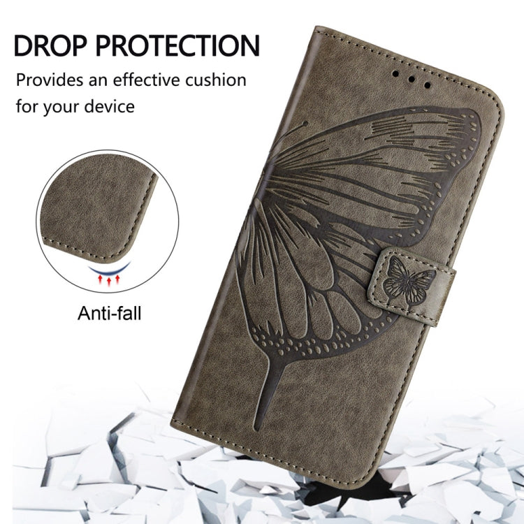 For Xiaomi Redmi K70 / K70 Pro Embossed Butterfly Leather Phone Case(Grey) - Xiaomi Cases by PMC Jewellery | Online Shopping South Africa | PMC Jewellery | Buy Now Pay Later Mobicred