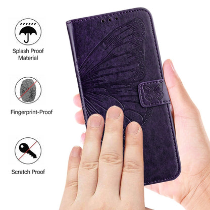 For Xiaomi Redmi K70 / K70 Pro Embossed Butterfly Leather Phone Case(Dark Purple) - K70 Cases by PMC Jewellery | Online Shopping South Africa | PMC Jewellery | Buy Now Pay Later Mobicred