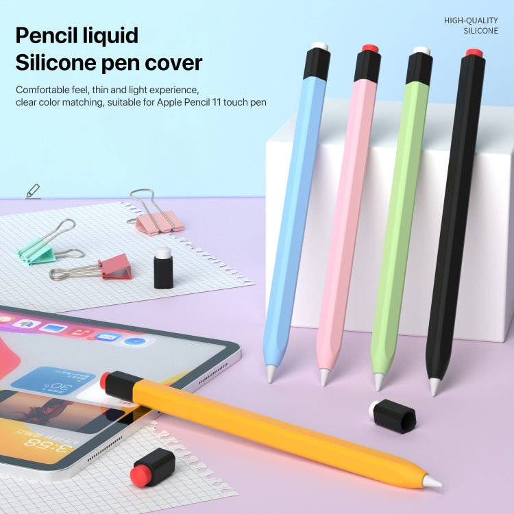 For Apple Pencil 1 Retro Pencil Style Liquid Silicone Stylus Case(Grey) - Pencil Accessories by PMC Jewellery | Online Shopping South Africa | PMC Jewellery | Buy Now Pay Later Mobicred