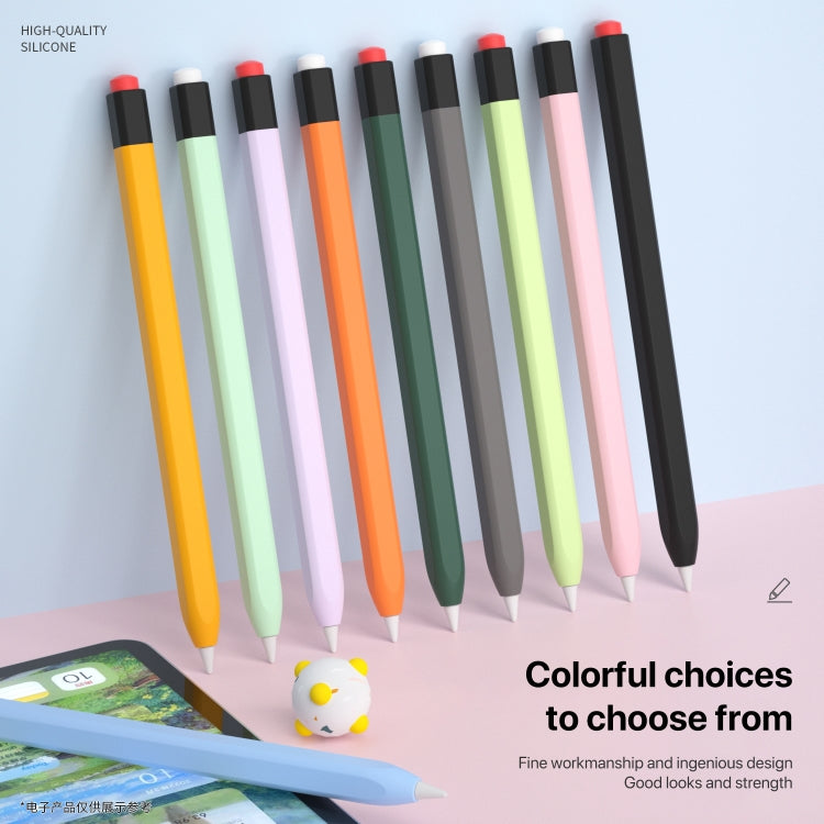 For Apple Pencil 1 Retro Pencil Style Liquid Silicone Stylus Case(Pink) - Pencil Accessories by PMC TechLife | Online Shopping South Africa | PMC TechLife | Buy Now Pay Later Mobicred