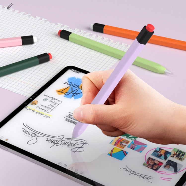 For Apple Pencil 1 Retro Pencil Style Liquid Silicone Stylus Case(Blue) - free shipping - PMC TechLife - Order now!