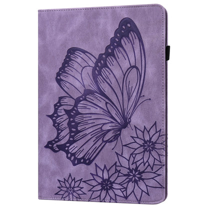 For iPad Pro 12.9 2022 / Air 13 2024 Big Butterfly Embossed Leather Tablet Case(Purple) - iPad Pro 12.9 (2022/2021) Cases by PMC Jewellery | Online Shopping South Africa | PMC Jewellery | Buy Now Pay Later Mobicred