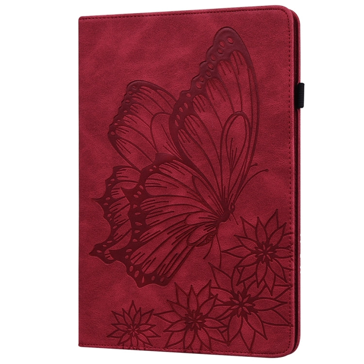 For iPad Pro 12.9 2022 / Air 13 2024 / 2025 Big Butterfly Embossed Leather Tablet Case(Red) - iPad Pro 12.9 (2022/2021) Cases by PMC TechLife | Online Shopping South Africa | PMC TechLife | Buy Now Pay Later Mobicred