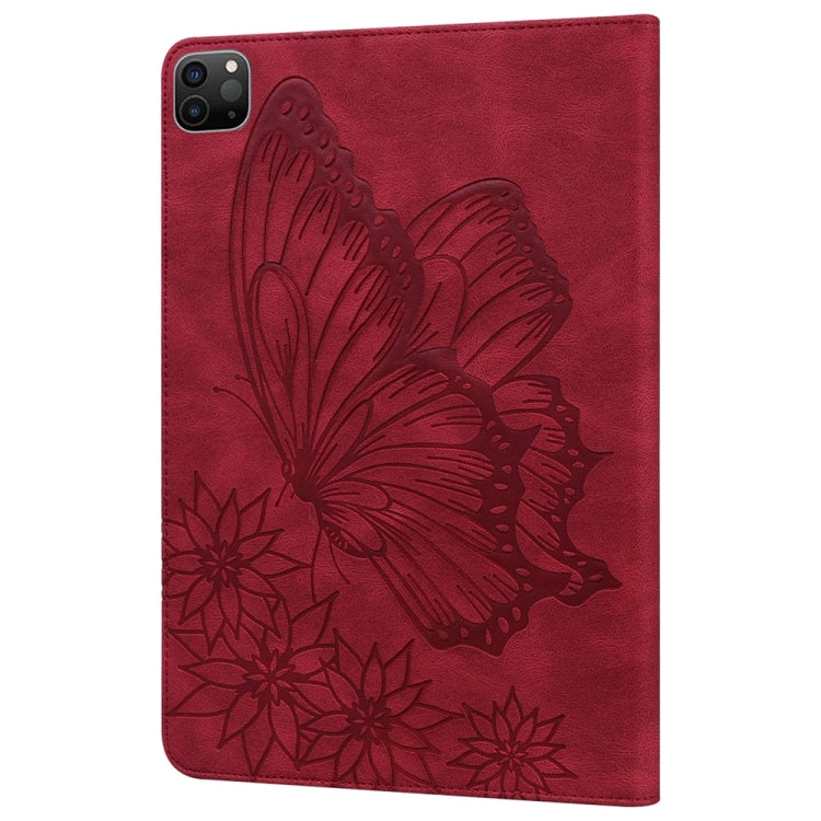 For iPad Pro 11 2024 Big Butterfly Embossed Leather Tablet Case(Red) - iPad Pro 11 2024 Cases by PMC TechLife | Online Shopping South Africa | PMC TechLife | Buy Now Pay Later Mobicred