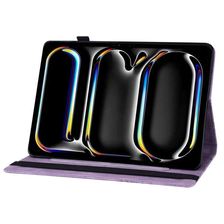 For iPad Pro 13 2024 Big Butterfly Embossed Leather Tablet Case(Purple) - iPad Pro 13 2024 Cases by PMC TechLife | Online Shopping South Africa | PMC TechLife | Buy Now Pay Later Mobicred
