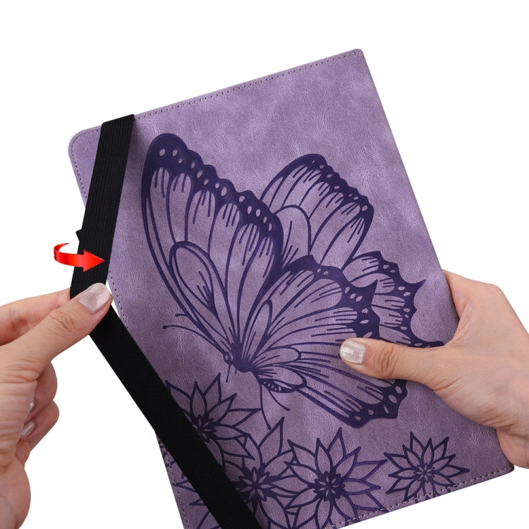 For iPad Pro 13 2024 Big Butterfly Embossed Leather Tablet Case(Purple) - iPad Pro 13 2024 Cases by PMC TechLife | Online Shopping South Africa | PMC TechLife | Buy Now Pay Later Mobicred
