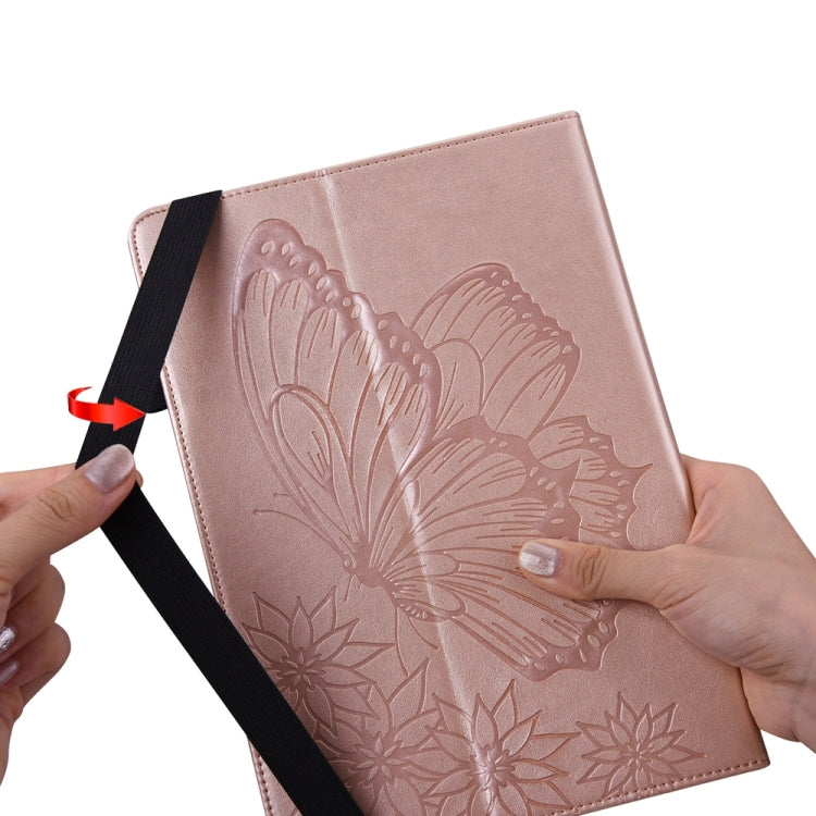 For iPad Pro 13 2024 Big Butterfly Embossed Leather Tablet Case(Rose Gold) - iPad Pro 13 2024 Cases by PMC TechLife | Online Shopping South Africa | PMC TechLife | Buy Now Pay Later Mobicred