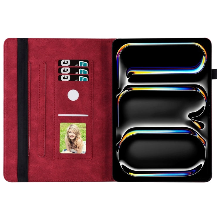 For iPad Pro 13 2024 Big Butterfly Embossed Leather Tablet Case(Red) - iPad Pro 13 2024 Cases by PMC TechLife | Online Shopping South Africa | PMC TechLife | Buy Now Pay Later Mobicred