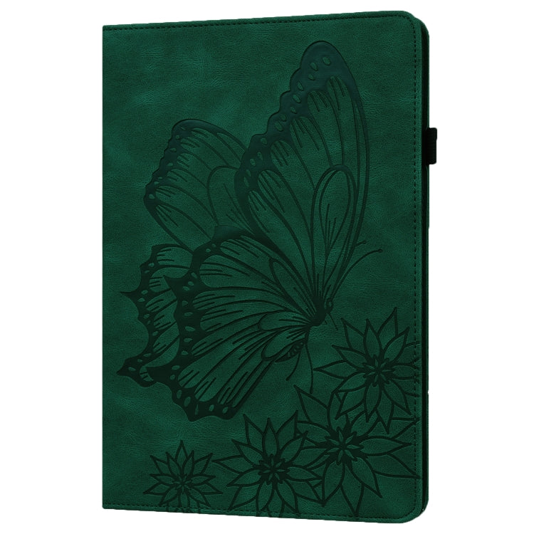 For Lenovo Tab P12 / Xiaoxin Pad Pro 12.7 Big Butterfly Embossed Leather Tablet Case(Green) - Lenovo by PMC TechLife | Online Shopping South Africa | PMC TechLife | Buy Now Pay Later Mobicred