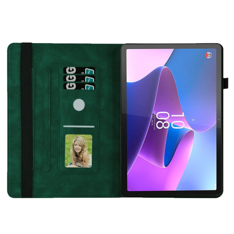 For Lenovo Tab P12 / Xiaoxin Pad Pro 12.7 Big Butterfly Embossed Leather Tablet Case(Green) - Lenovo by PMC TechLife | Online Shopping South Africa | PMC TechLife | Buy Now Pay Later Mobicred