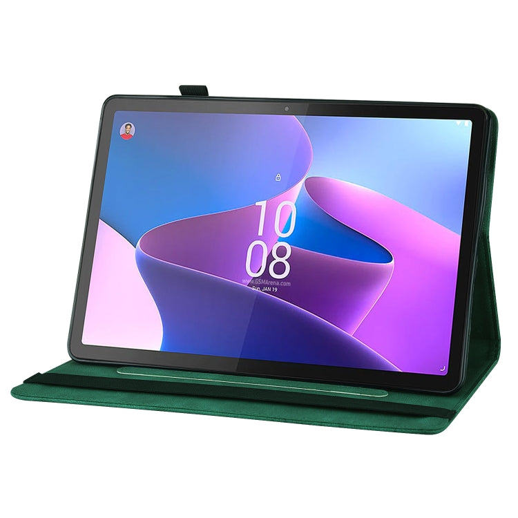 For Lenovo Tab P12 / Xiaoxin Pad Pro 12.7 Big Butterfly Embossed Leather Tablet Case(Green) - Lenovo by PMC TechLife | Online Shopping South Africa | PMC TechLife | Buy Now Pay Later Mobicred