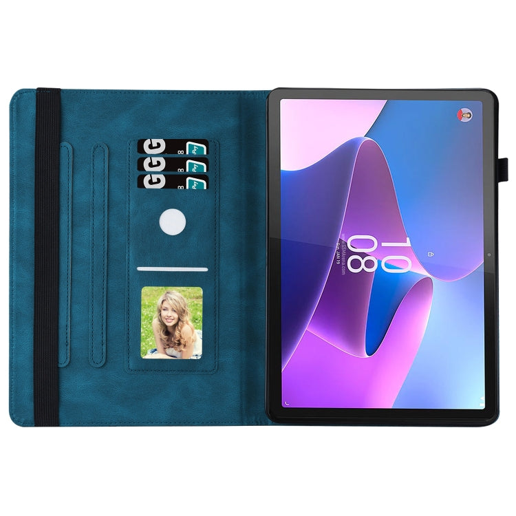 For Lenovo Tab P12 / Xiaoxin Pad Pro 12.7 Big Butterfly Embossed Leather Tablet Case(Blue) - Lenovo by PMC TechLife | Online Shopping South Africa | PMC TechLife | Buy Now Pay Later Mobicred