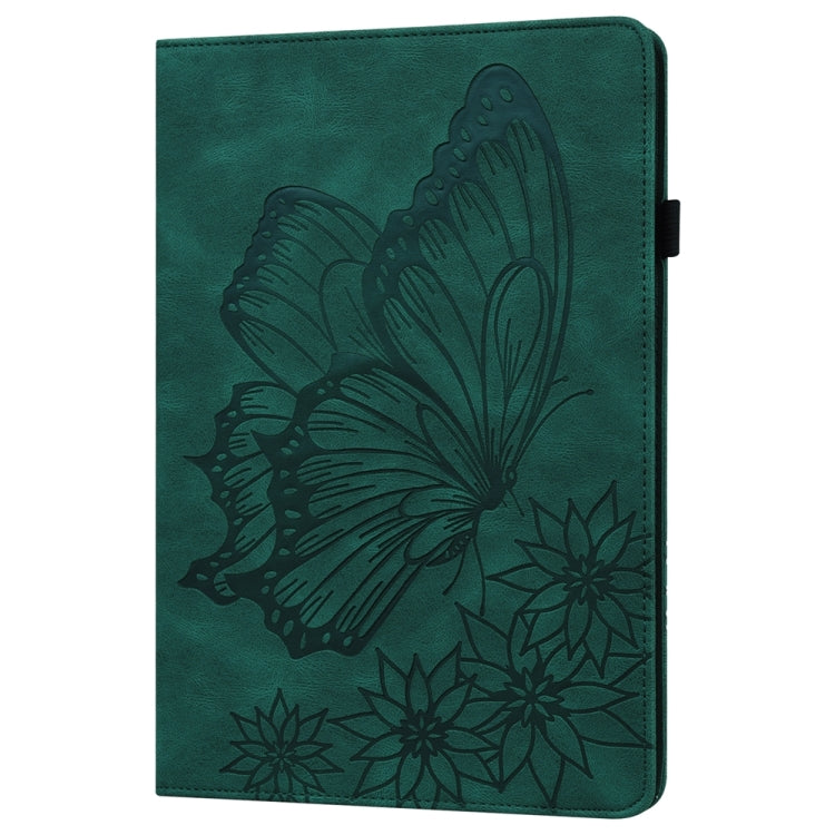 For Samsung Galaxy Tab S9 Ultra / S8 Ultra Big Butterfly Embossed Leather Tablet Case(Green) - free shipping - PMC Jewellery - Order now!
