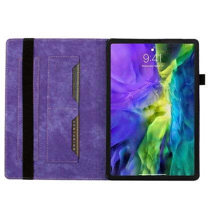 For iPad Pro 12.9 2022 / Air 13 2024 Butterfly Cat Embossing Leather Tablet Case(Purple) - iPad Pro 12.9 (2022/2021) Cases by PMC Jewellery | Online Shopping South Africa | PMC Jewellery | Buy Now Pay Later Mobicred