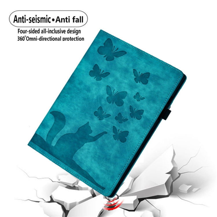 For iPad Air 13 2024 / Air 13 2025 Butterfly Cat Embossing Leather Tablet Case(Sky Blue) - free shipping - PMC TechLife - Order now!