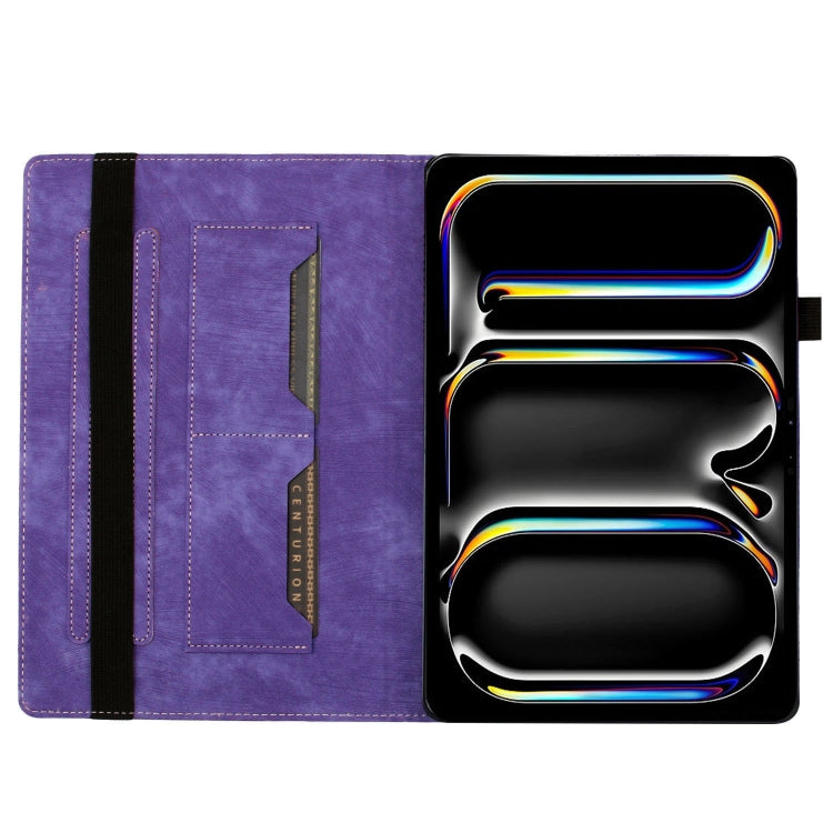 For iPad Pro 13 2024 Butterfly Cat Embossing Leather Tablet Case(Purple) - iPad Pro 13 2024 Cases by PMC TechLife | Online Shopping South Africa | PMC TechLife | Buy Now Pay Later Mobicred