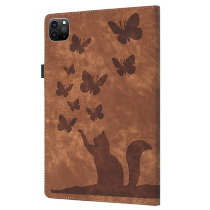 For iPad Pro 13 2024 Butterfly Cat Embossing Leather Tablet Case(Brown) - iPad Pro 13 2024 Cases by PMC Jewellery | Online Shopping South Africa | PMC Jewellery | Buy Now Pay Later Mobicred