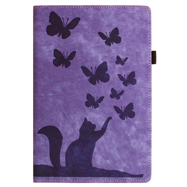 For Lenovo Tab P12 / Xiaoxin Pad Pro 12.7 Butterfly Cat Embossing Leather Tablet Case(Purple) - Lenovo by PMC TechLife | Online Shopping South Africa | PMC TechLife | Buy Now Pay Later Mobicred