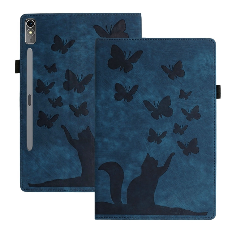 For Lenovo Tab P12 / Xiaoxin Pad Pro 12.7 Butterfly Cat Embossing Leather Tablet Case(Dark Blue) - Lenovo by PMC TechLife | Online Shopping South Africa | PMC TechLife | Buy Now Pay Later Mobicred