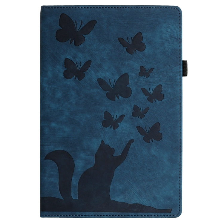 For Lenovo Tab P12 / Xiaoxin Pad Pro 12.7 Butterfly Cat Embossing Leather Tablet Case(Dark Blue) - Lenovo by PMC TechLife | Online Shopping South Africa | PMC TechLife | Buy Now Pay Later Mobicred