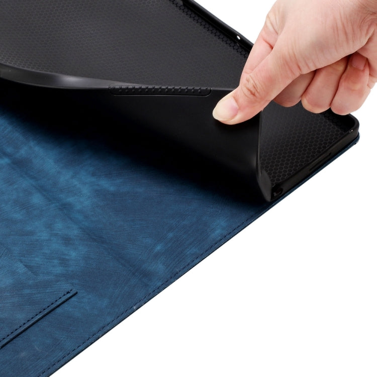 For Samsung Galaxy Tab S9 FE+ / S9+ / S8+ Butterfly Cat Embossing Leather Tablet Case(Dark Blue) - Galaxy Tab S9+ Cases by PMC TechLife | Online Shopping South Africa | PMC TechLife