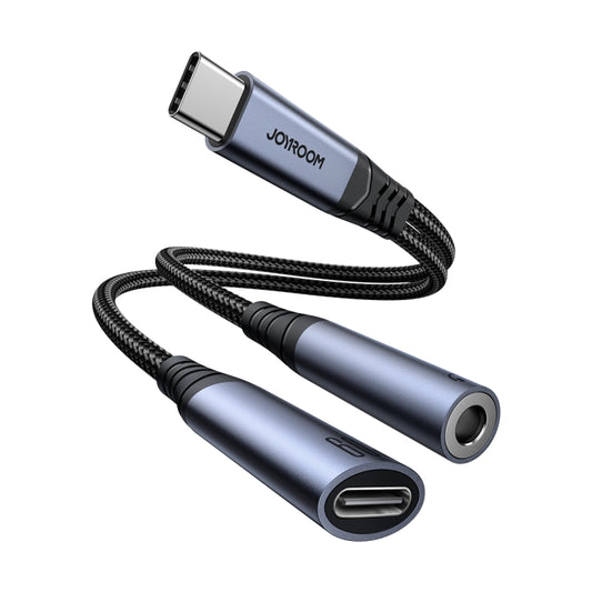 JOYROOM SY-C02 2 in 1 USB-C/Type-C to 3.5mm+USB-C/Type-C Audio Adapter Cable(Black) - Type-C Adapter by JOYROOM | Online Shopping South Africa | PMC Jewellery