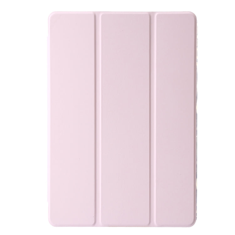 For Lenovo Tab M11 /Xiaoxin Pad 11 2024 Clear Acrylic 3-Fold Leather Tablet Case(Pink) - Lenovo by PMC Jewellery | Online Shopping South Africa | PMC Jewellery | Buy Now Pay Later Mobicred
