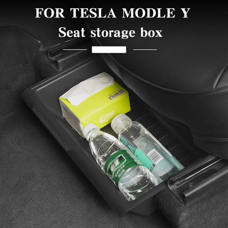 For Tesla Model Y 2021-2023 TPE Storage Organizer Under Car Seat, Style:with Cover(White) - Stowing Tidying by PMC TechLife | Online Shopping South Africa | PMC TechLife | Buy Now Pay Later Mobicred