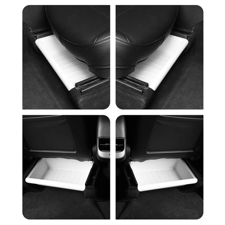 For Tesla Model Y 2021-2023 TPE Storage Organizer Under Car Seat, Style:without Cover(White) - Stowing Tidying by PMC TechLife | Online Shopping South Africa | PMC TechLife | Buy Now Pay Later Mobicred