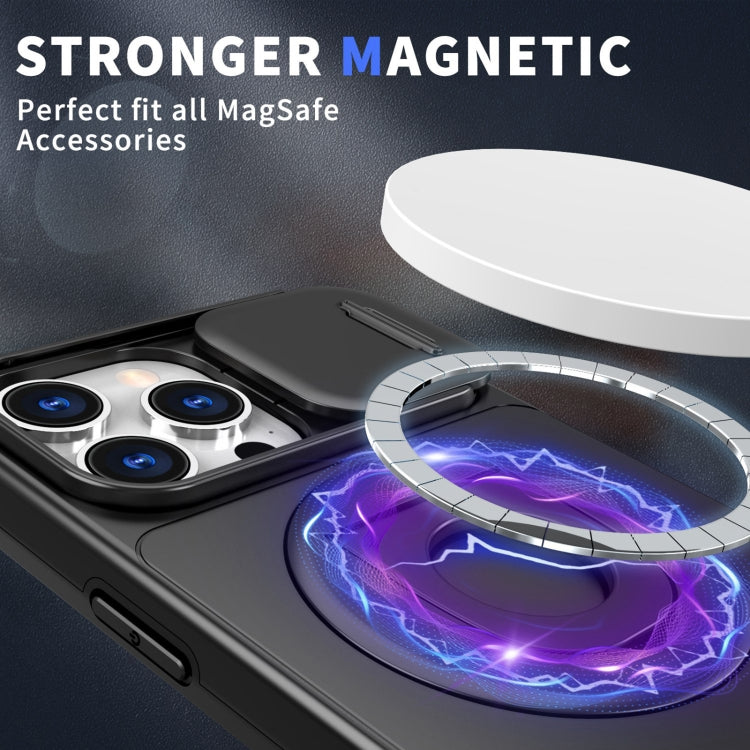 For iPhone 14 Pro Camshield MagSafe Ring Holder Armor Phone Case(Black) - iPhone 14 Pro Cases by PMC TechLife | Online Shopping South Africa | PMC TechLife | Buy Now Pay Later Mobicred