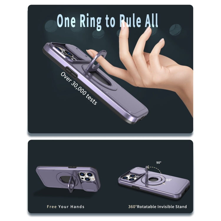 For iPhone 11 Pro Max Camshield MagSafe Ring Holder Armor Phone Case(Purple) - iPhone 11 Pro Max Cases by PMC TechLife | Online Shopping South Africa | PMC TechLife