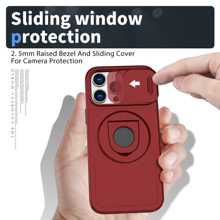 For iPhone 16 Pro Max Camshield MagSafe Ring Holder Armor Phone Case(Red) - iPhone 16 Pro Max Cases by PMC TechLife | Online Shopping South Africa | PMC TechLife | Buy Now Pay Later Mobicred