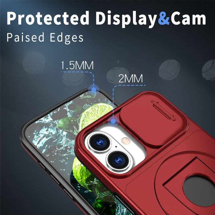 For iPhone 16 Plus Camshield MagSafe Ring Holder Armor Phone Case(Red) - iPhone 16 Plus Cases by PMC TechLife | Online Shopping South Africa | PMC TechLife | Buy Now Pay Later Mobicred