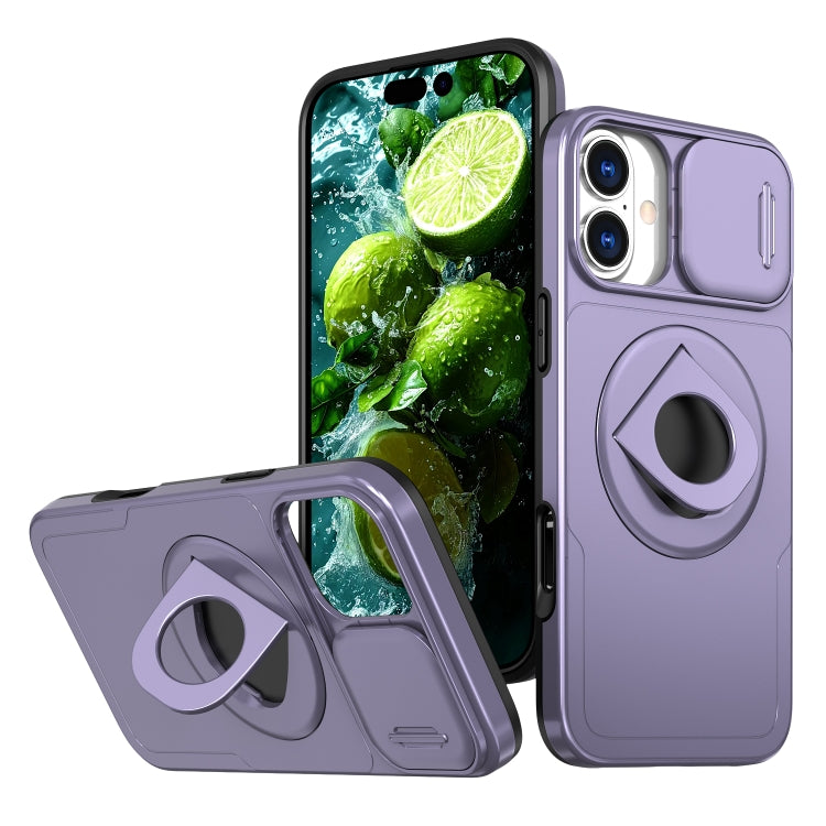For iPhone 16 Camshield MagSafe Ring Holder Armor Phone Case(Purple) - iPhone 16 Cases by PMC TechLife | Online Shopping South Africa | PMC TechLife | Buy Now Pay Later Mobicred