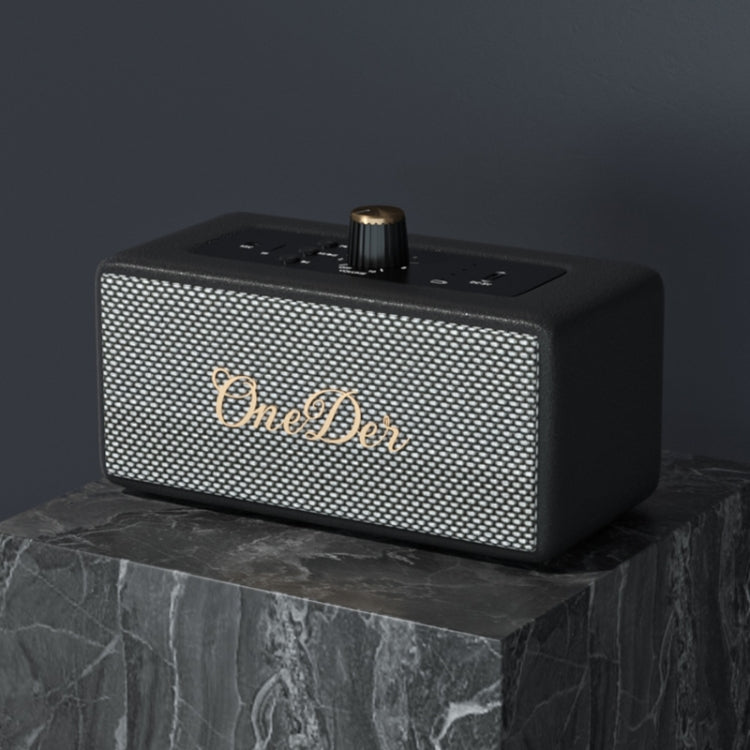 Oneder D3 Retro Leather Casing 30W Dual Units Wireless Bluetooth Speaker(Black) - free shipping - PMC Jewellery - Order now!