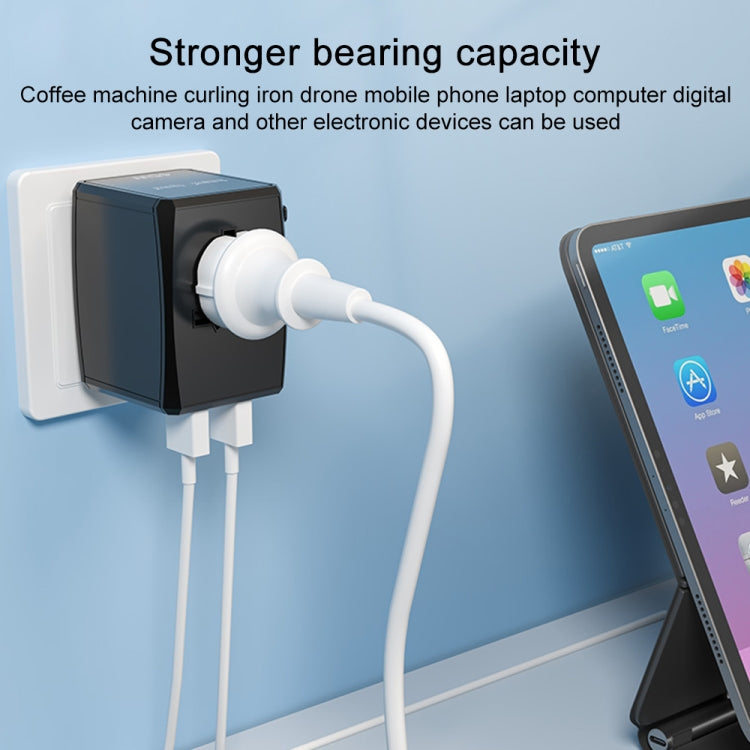 HHT905 PD 45W Dual USB+Dual Type-C Interface Multi-function Universal Travel Conversion Plug(Black) - USB Charger by PMC TechLife | Online Shopping South Africa | PMC TechLife | Buy Now Pay Later Mobicred